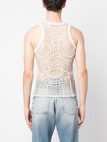 Thumbnail for your product : Charles Jeffrey Loverboy Abstract Mesh Tank Top