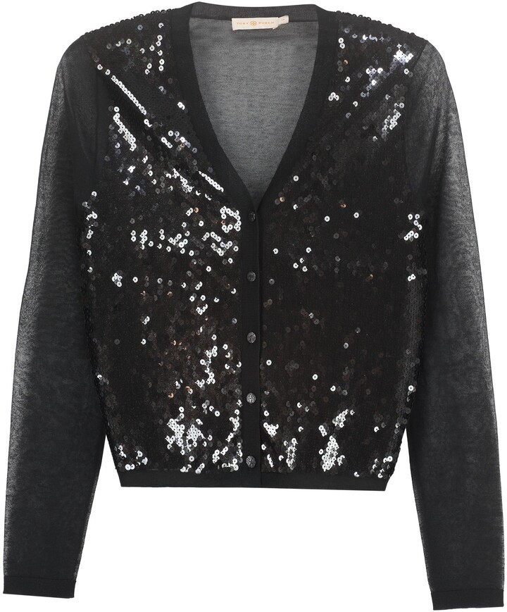 black sequin cardigan jacket