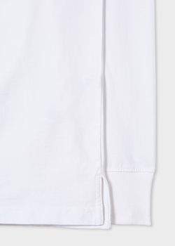 Men's White Large Red Ear Box Print Long-Sleeve T-Shirt