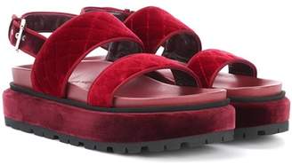 Alexander McQueen Quilted velvet platform sandals