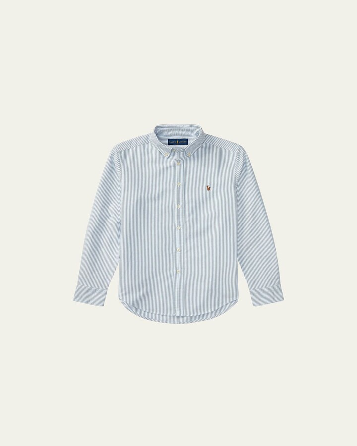 Ralph Lauren Kids Boy's Cotton Oxford Stripe Sport Shirt, Size S-XL
