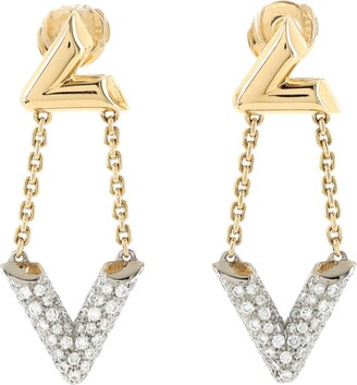 Louis Vuitton Gold Tone Essential V Stud Earrings Louis Vuitton | The  Luxury Closet