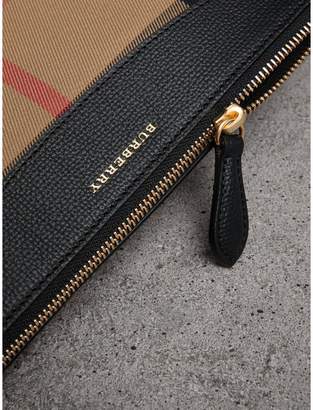 Burberry House Check and Leather Clutch Bag