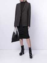 Thumbnail for your product : Rick Owens Mock Neck Ribbed Wool Sweater