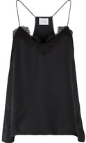 Thumbnail for your product : CAMI NYC Lace-trimmed Silk-charmeuse Camisole - Black