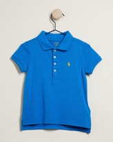 Thumbnail for your product : Polo Ralph Lauren Girl's Blue Polo Shirts - Stretch Mesh Short Sleeve Polo Shirt - Kids - Size 3 YRS at The Iconic