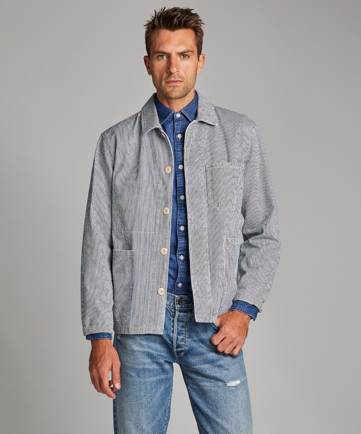 striped chore jacket