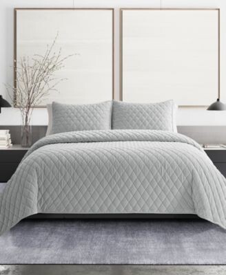 Vera Wang Diamond Velvet Quilt Sham Set