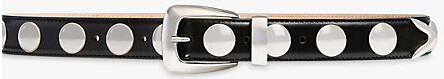 KHAITE Womens Black Benny Studded Leather Belt 32