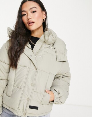 Sixth June oversized cropped hooded puffer coat - ShopStyle