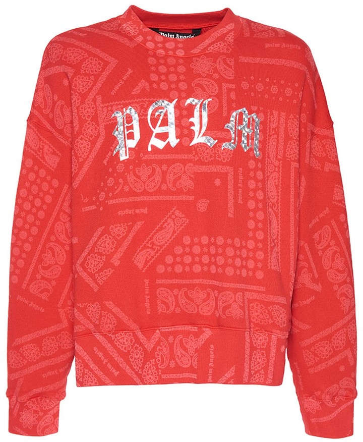 red bandana print hoodie