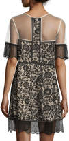 Thumbnail for your product : KENDALL + KYLIE Paneled Floral-Lace Babydoll Dress
