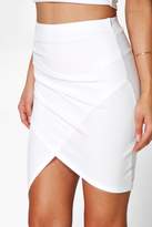 Thumbnail for your product : boohoo Petite Ruched Side Asymmetric Mini Skirt