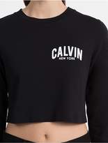 Thumbnail for your product : Calvin Klein Flocked Logo Cropped T-Shirt