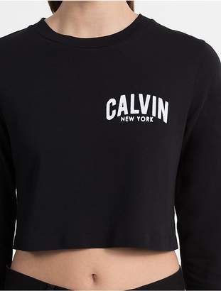 Calvin Klein Flocked Logo Cropped T-Shirt