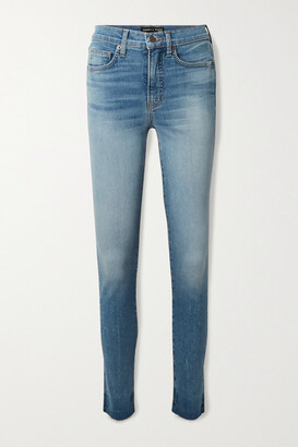 Veronica Beard Debbie Frayed High-rise Skinny Jeans - Mid denim