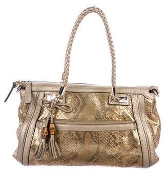 Gucci Python Bella Top Handle Bag