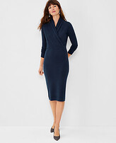 Thumbnail for your product : Ann Taylor Shawl Collar Wrap Sweater Dress