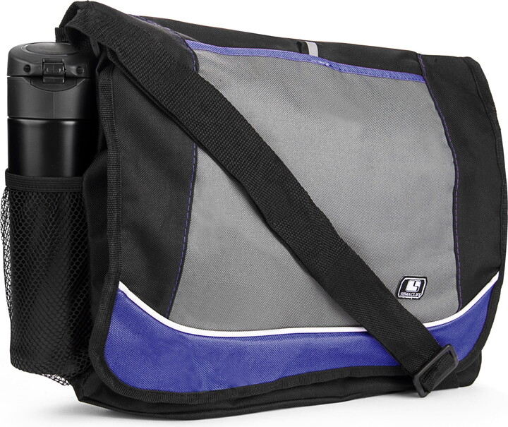 SumacLife Unisex Multipurpose Nylon 17'' Messenger Laptop Bag, Royal Blue
