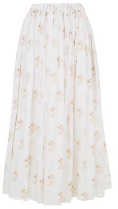 Emilia Wickstead Floral Cotton Midi Skirt