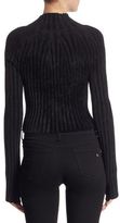 Thumbnail for your product : Helmut Lang Ridge Cropped Velveteen Sweater