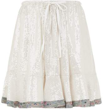 Chloé Ruffle Hem Sequin Skirt