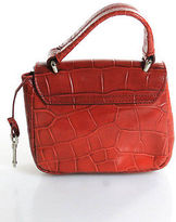 Thumbnail for your product : Furla Red Crocodile Embossed Leather Silver Tone Mini Flap Satchel Handbag