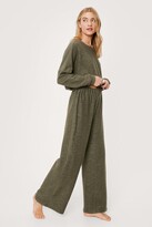 Thumbnail for your product : Nasty Gal Womens Marl 3-Pc Wide Leg Loungewear Set