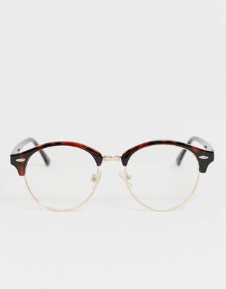 Jeepers Peepers round clear lens glasses in tort