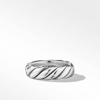 David Yurman Sculpted Cable Band Ring in Sterling Silver in All Sterling Silver Women's Size 5