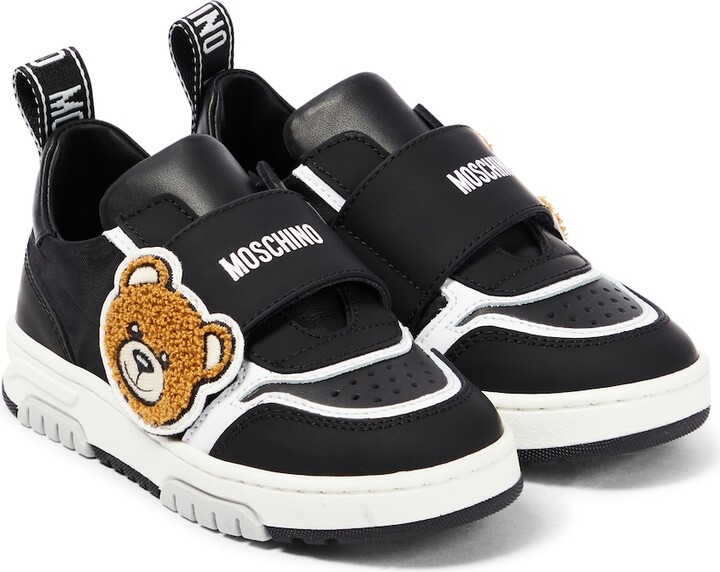 MOSCHINO BAMBINO Teddy Bear leather sneakers
