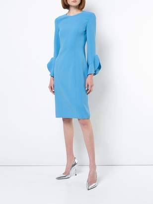 Michael Kors Collection ruffled sleeves fitted dress