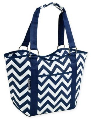 Picnic at Ascot Insulated Scoop Top Cooler Tote in Blue