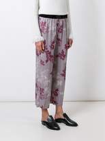Thumbnail for your product : Forte Forte floral stripe cropped trousers