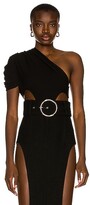 Thumbnail for your product : Mônot Side Cutout One Shoulder Bodysuit in Black