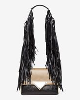 Thumbnail for your product : Sara Battaglia Teresa Colorblock Fringe Shoulder Bag: Taupe/Black