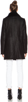 Thumbnail for your product : Vince Asymmetric Shearling Coat in Black