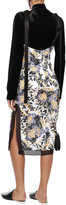 Thumbnail for your product : GOEN.J Lace-trimmed Floral-print Washed-crepe Midi Dress