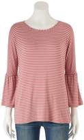 Thumbnail for your product : Lauren Conrad Women's Solid Bell Sleeve Top