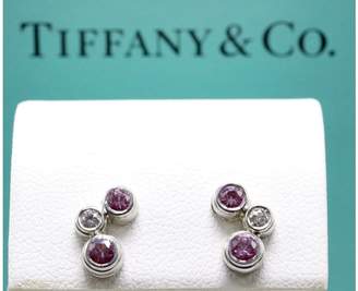 Tiffany & Co. Platinum 0.08tcw Diamond & 0.48ct. Pink Sapphire Bubble Earrings