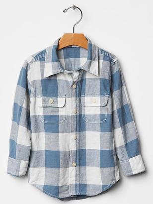 Gap Checkered linen-cotton shirt