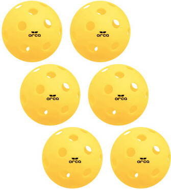 Orca Pickleballs Pi 26, Indoor 6 Pack, USAPA Official Size 26 Hole Ball for Gym Surfaces