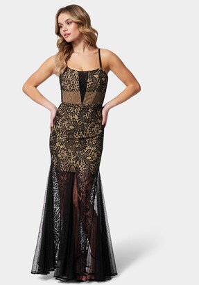 Bebe Lace Corset Mermaid Gown