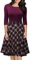 Thumbnail for your product : Missmay Women's Vintage Retro Plaid Patchwork A-line Cocktail Party Swing Dress