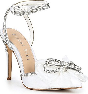 Gianni Bini Niomi Rhinestone Embellished Satin Bow Dress Pumps