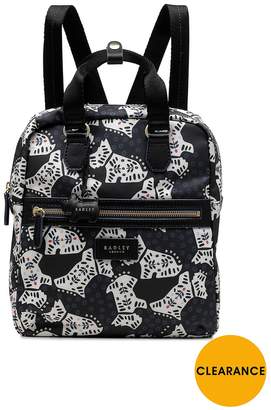 Radley Folk Dog Medium Zip Top Backpack - Black