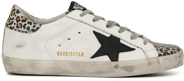 adidas originals superstar trainers with leopard print trim