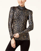 Thumbnail for your product : INC International Concepts Leopard-Print Mock-Neck Sweater, Created for Macy's