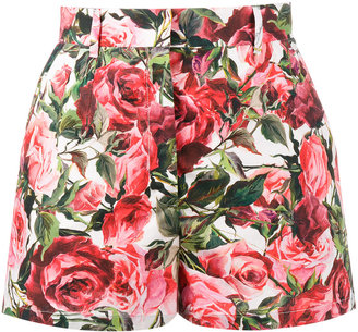 Dolce & Gabbana rose print shorts - women - Cotton - 44