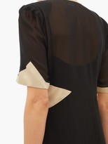 Thumbnail for your product : Loretta Caponi Loretta Caponi - Lili Satin-trimmed Silk-georgette Dress - Black